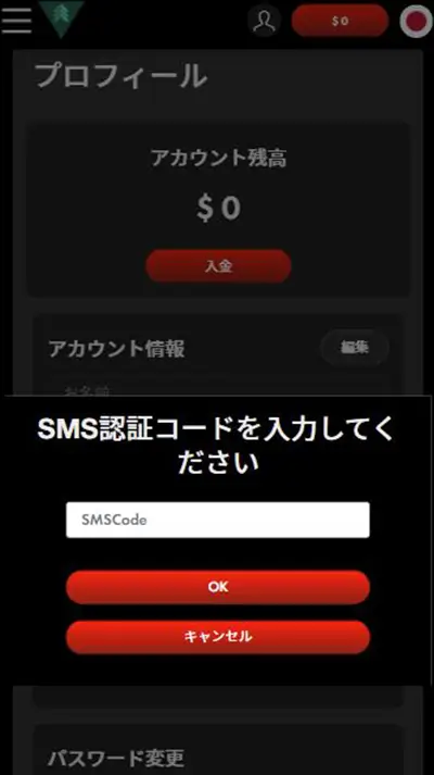 ハントカジノ(旧ベットランクカジノ)SMS認証